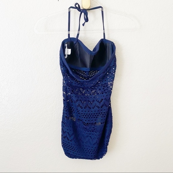 Robin Piccone Penelope crochet BLUE one piece Sm - Picture 12 of 14